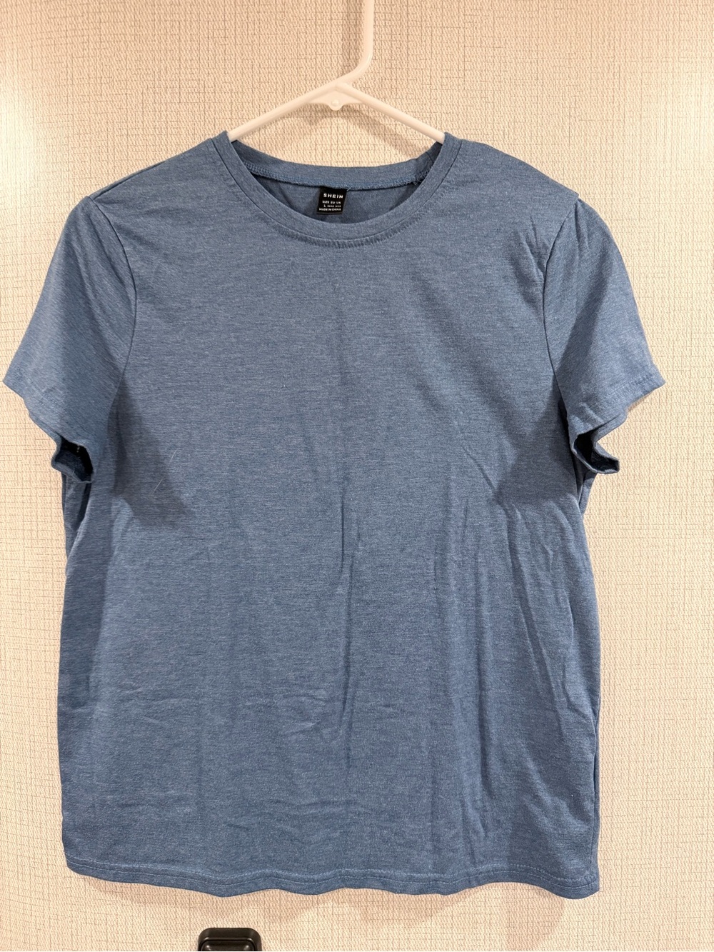 SHEIN Women’s Heather Blue Crew Neck Short Sleeve Tee